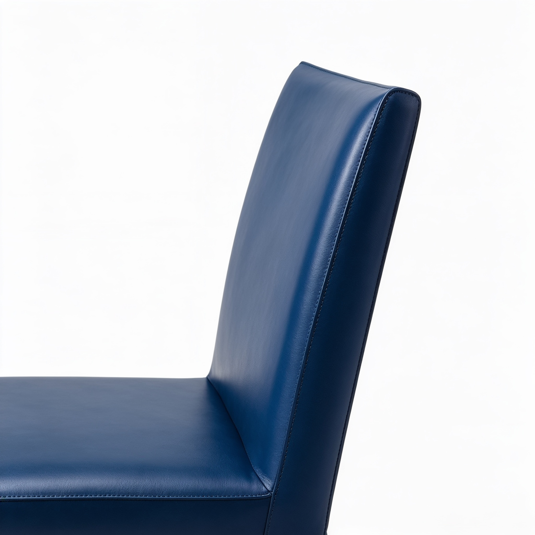 Alevaro Faux Leather Dining Chairs Set of 2 Mid-Century Modern High Padded Back Comfy Upholstered Kitchen Chairs with Metal Legs Wide Seat Accent Side Chair for Dining/Living/Waiting Room Navy Blue